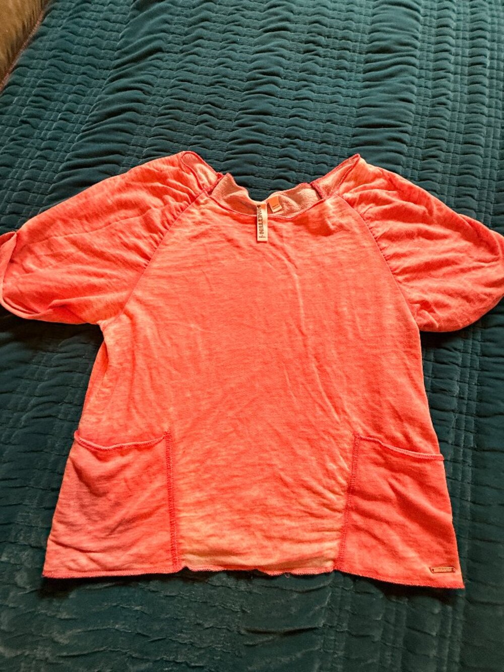 ✨ Hang Ten Neon Coral Acid Wash Surf Top ✨